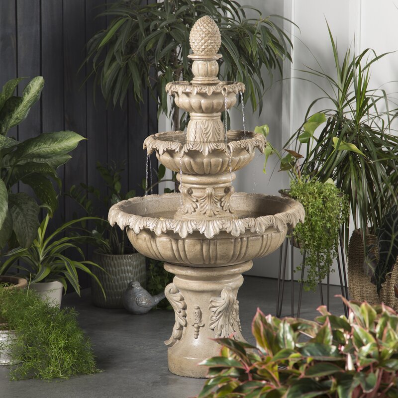 Fleur De Lis Living Danelle Resin Outdoor Fountain with Light & Reviews